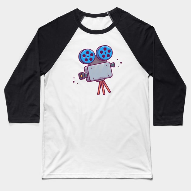 Camera Movie Cartoon Baseball T-Shirt by Catalyst Labs